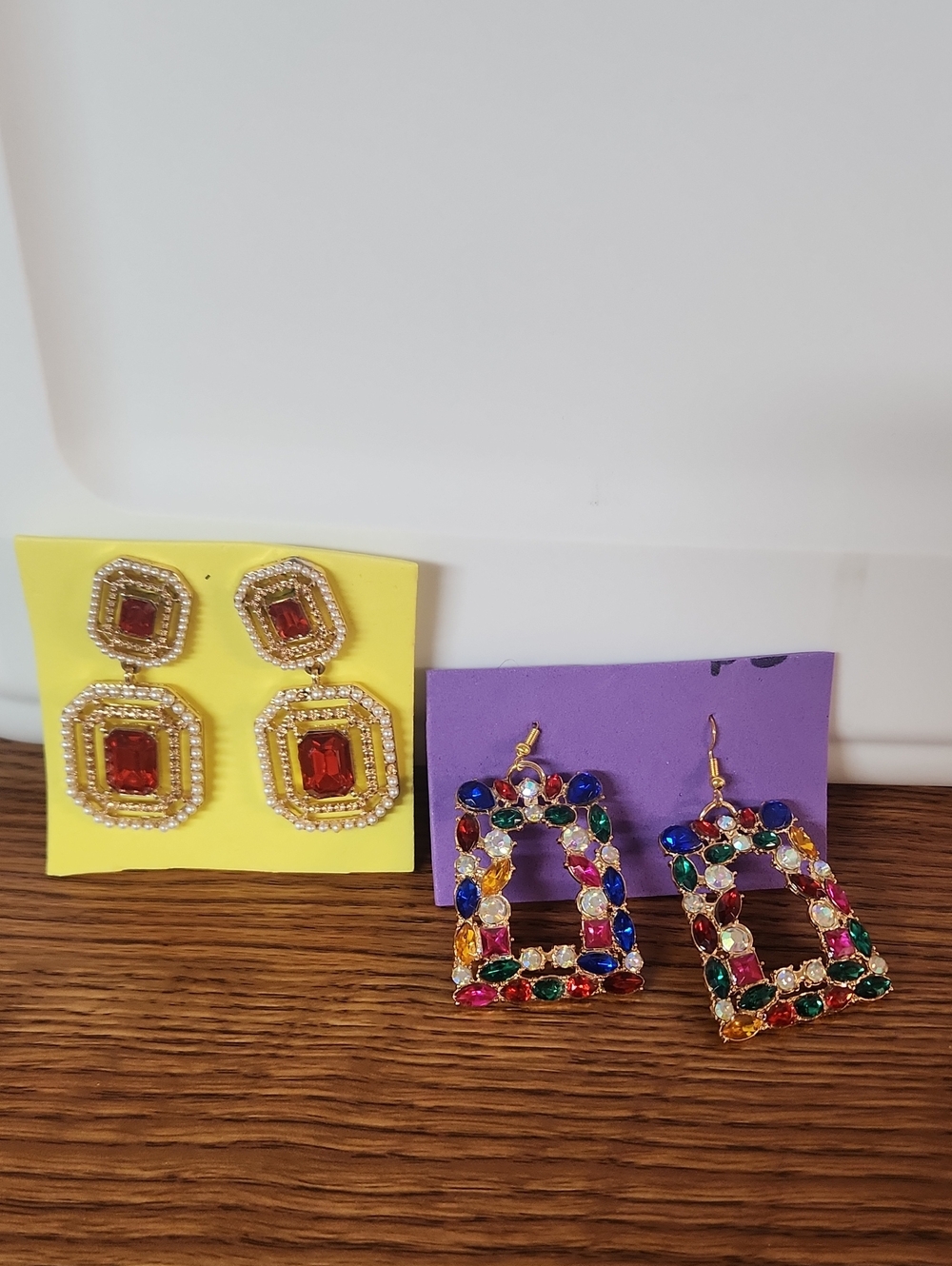 Colorful Multistone and Amber Crystal Drop Earrings - Women Jewelry